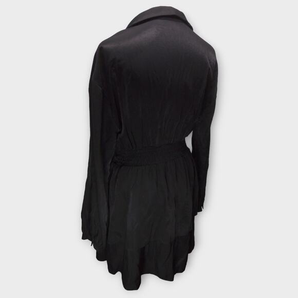 Womens ZARA Black Long Sleeve Midi Dress Size Medium - Picture 3 of 7